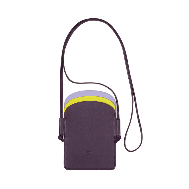 DUDU - Soporte para teléfono de piel para mujer, doble bolsillo para smartphone, bolsillo para tarjetas, correa ajustable para el hombro