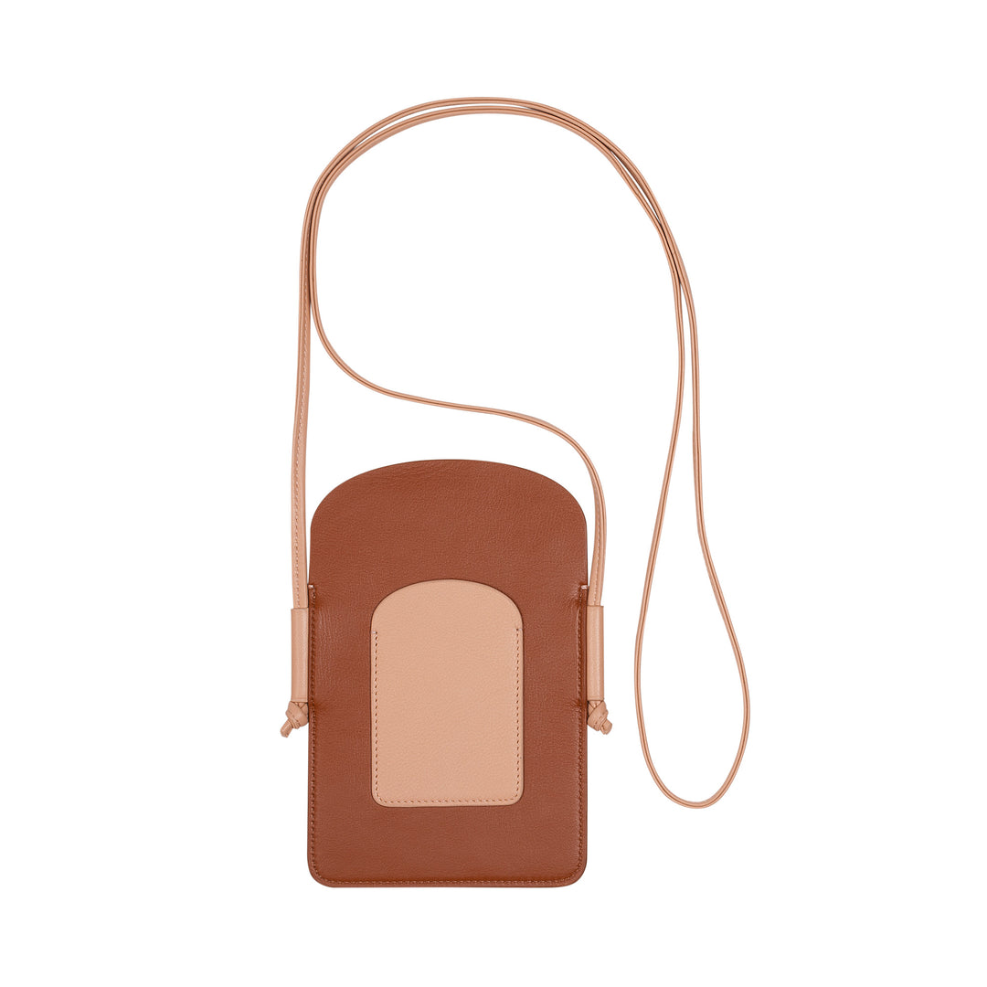 DUDU - Soporte para teléfono de piel para mujer, doble bolsillo para smartphone, bolsillo para tarjetas, correa ajustable para el hombro