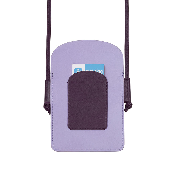 DUDU - Soporte para teléfono de piel para mujer, doble bolsillo para smartphone, bolsillo para tarjetas, correa ajustable para el hombro