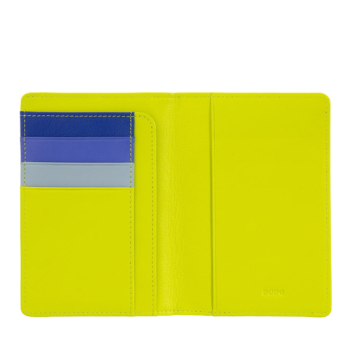 DUDU Multicolor RFID leather passport and credit card holder