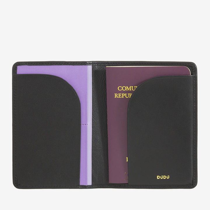 DUDU Custodia Porta Passaporto in Pelle da Viaggio con Protezione RFID e Porta Carte di Credito