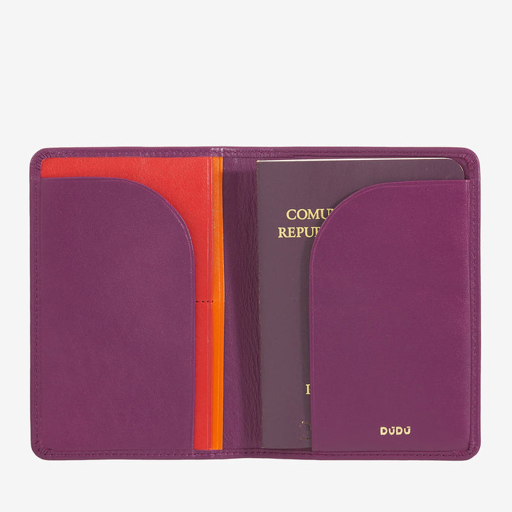 DUDU Custodia Porta Passaporto in Pelle da Viaggio con Protezione RFID e Porta Carte di Credito