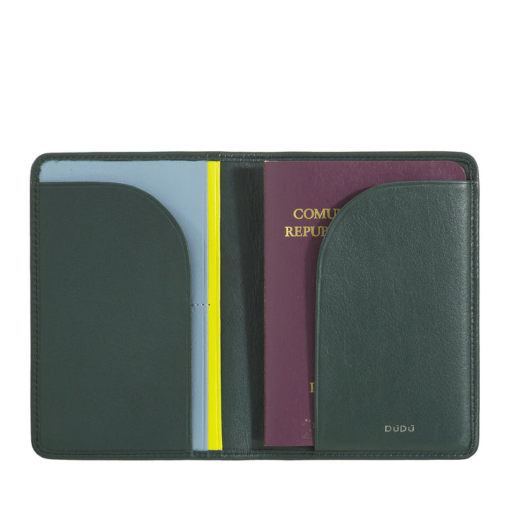 DUDU Étui porte-passeport en cuir de voyage avec protection RFID et porte-carte de crédit