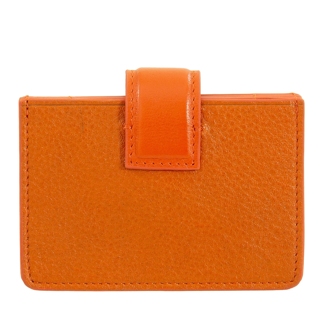 DUDU Porte-Cartes Femme en Cuir Accordéon - Porte-Cartes de Crédit Compact, Multi-Cartes et Fermeture à Boutons - Porte-Cartes élégant pour Sac