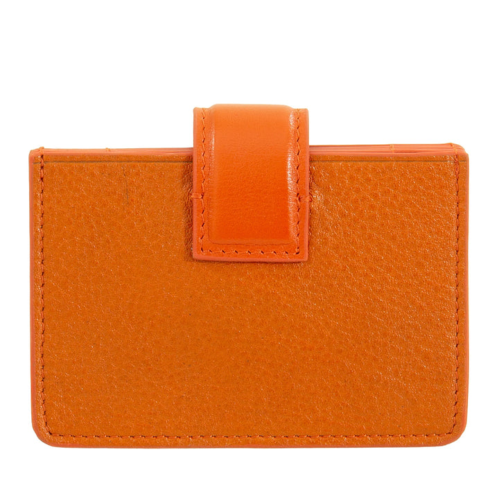 DUDU Porte-Cartes Femme en Cuir Accordéon - Porte-Cartes de Crédit Compact, Multi-Cartes et Fermeture à Boutons - Porte-Cartes élégant pour Sac