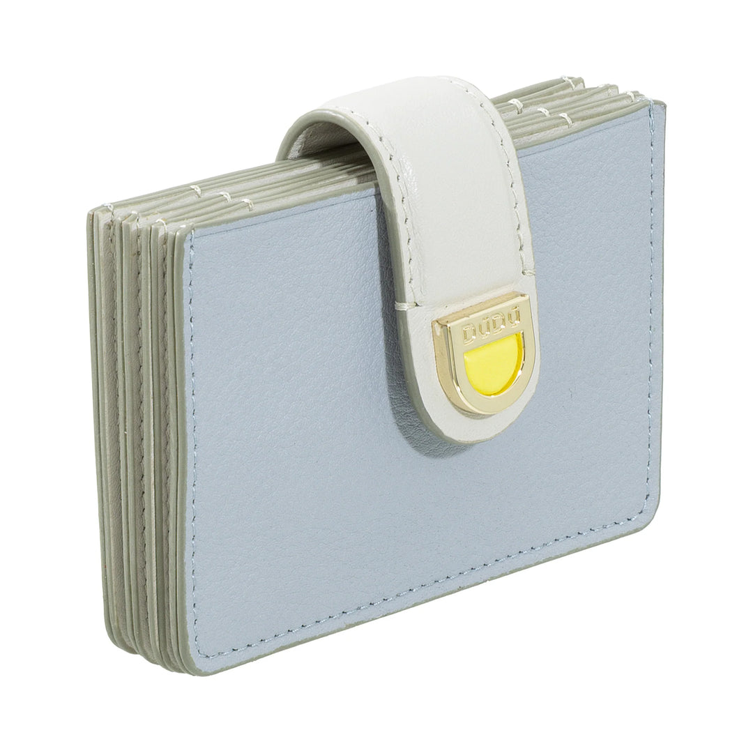 DUDU Porte-Cartes Femme en Cuir Accordéon - Porte-Cartes de Crédit Compact, Multi-Cartes et Fermeture à Boutons - Porte-Cartes élégant pour Sac