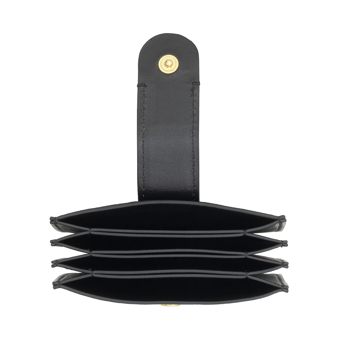 DUDU Porte-Cartes Femme en Cuir Accordéon - Porte-Cartes de Crédit Compact, Multi-Cartes et Fermeture à Boutons - Porte-Cartes élégant pour Sac