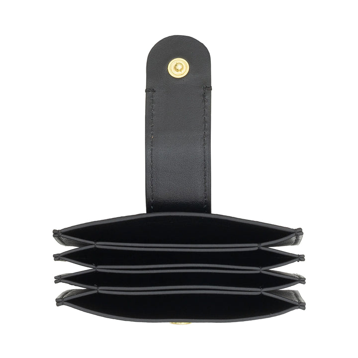 DUDU Porte-Cartes Femme en Cuir Accordéon - Porte-Cartes de Crédit Compact, Multi-Cartes et Fermeture à Boutons - Porte-Cartes élégant pour Sac