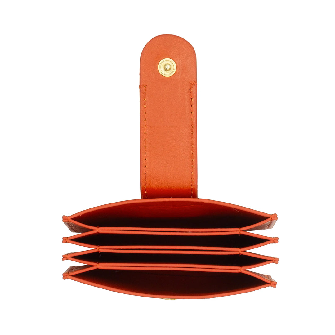 DUDU Porte-Cartes Femme en Cuir Accordéon - Porte-Cartes de Crédit Compact, Multi-Cartes et Fermeture à Boutons - Porte-Cartes élégant pour Sac