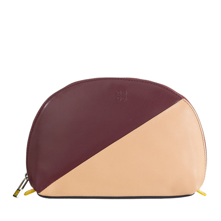 DUDU Clutch Porta Maquillaje en Bolsa de Viaje de Piel con Cremallera Multicolor
