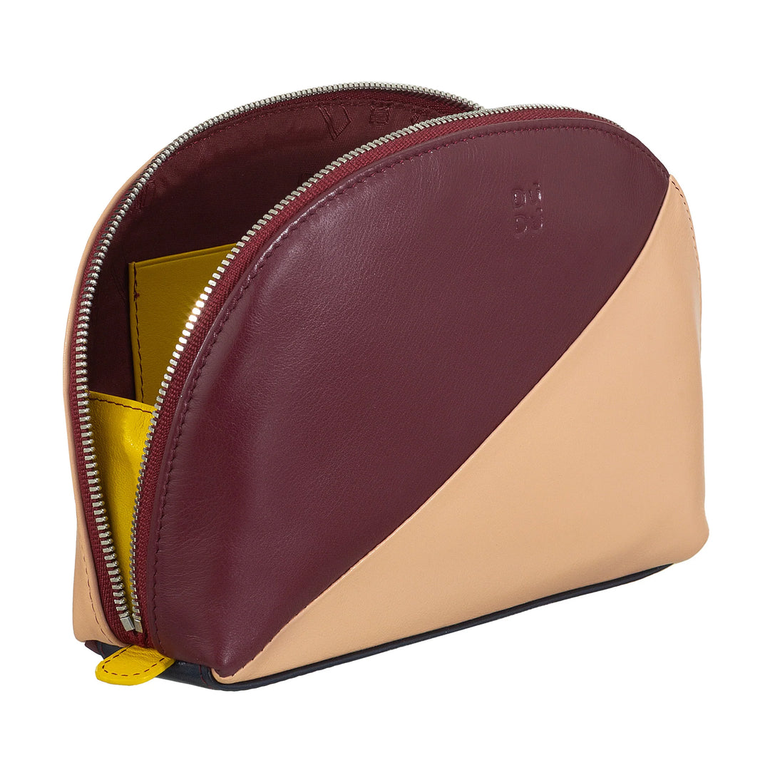 DUDU Clutch Porta Maquillaje en Bolsa de Viaje de Piel con Cremallera Multicolor