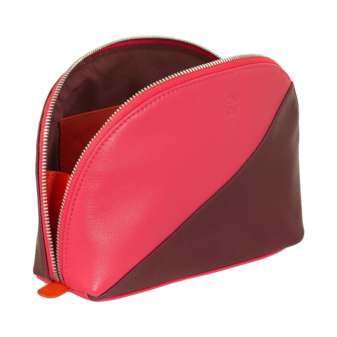 DUDU Clutch Porta Maquillaje en Bolsa de Viaje de Piel con Cremallera Multicolor