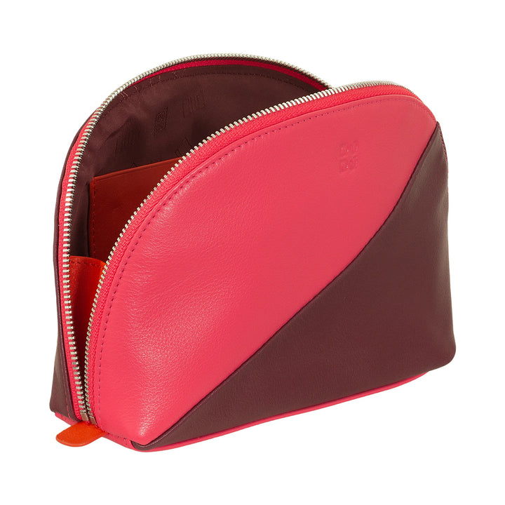 DUDU Clutch Porta Maquillaje en Bolsa de Viaje de Piel con Cremallera Multicolor