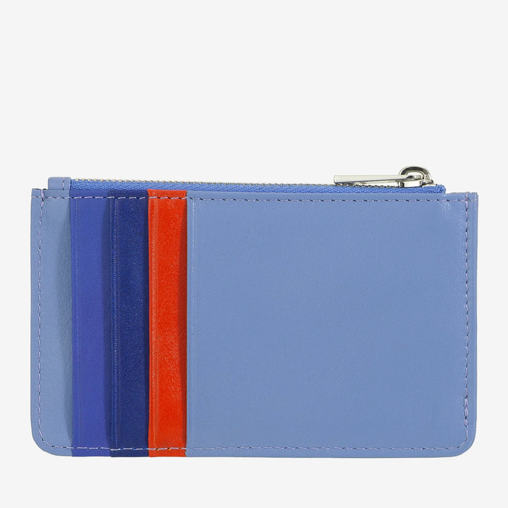 DUDU Porte-cartes de crédit en cuir pour hommes et femmes, petit portefeuille fin, 4 porte-cartes, avec fermeture à glissière
