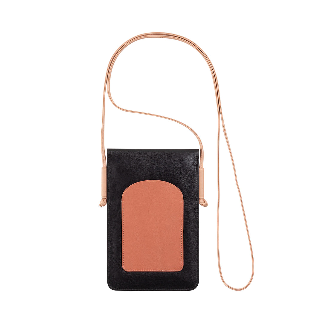 DUDU Funda de Piel para Móvil con Cuello, Funda para Smartphone de hasta 6,7 Pulgadas con Botón, Correa de Hombro Ajustable, Diseño Delgado
