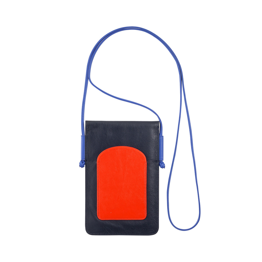 DUDU Leather Neck Phone Case, Smartphone Holder Case up to 6.7 Inch with Button, Adjustable Shoulder Strap, Slim Design