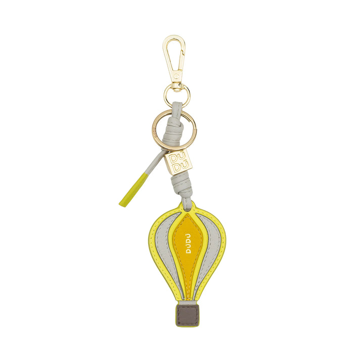 DUDU Llavero Globo Aerostático de Piel con Mosquetón - Charm Llavero de Piel para Llaves, Bolso o Mochila, Accesorio Original y Colorido