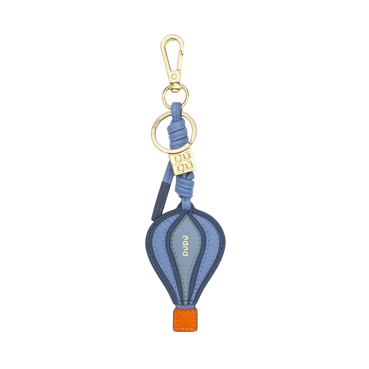 DUDU Llavero Globo Aerostático de Piel con Mosquetón - Charm Llavero de Piel para Llaves, Bolso o Mochila, Accesorio Original y Colorido