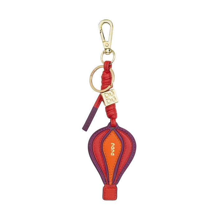 DUDU Llavero Globo Aerostático de Piel con Mosquetón - Charm Llavero de Piel para Llaves, Bolso o Mochila, Accesorio Original y Colorido