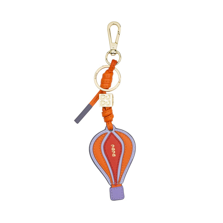DUDU Llavero Globo Aerostático de Piel con Mosquetón - Charm Llavero de Piel para Llaves, Bolso o Mochila, Accesorio Original y Colorido