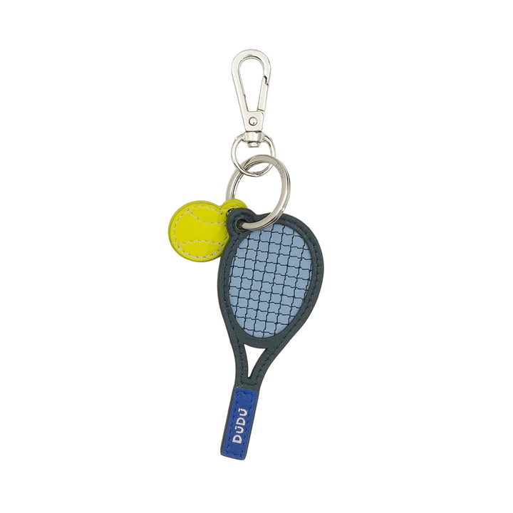 Llavero de raqueta de tenis de cuero DUDU con mosquetón - Llavero deportivo de tenis para llaves, bolso o mochila