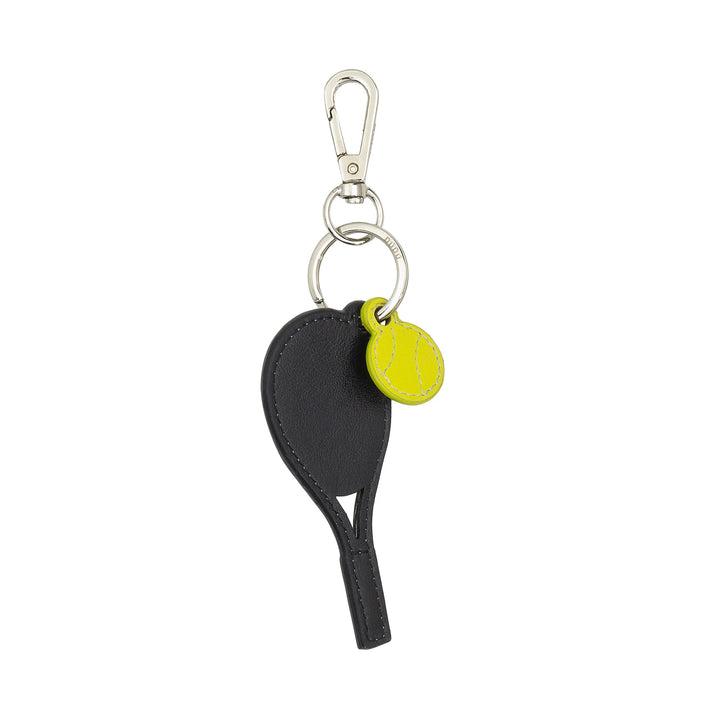 Llavero de raqueta de tenis de cuero DUDU con mosquetón - Llavero deportivo de tenis para llaves, bolso o mochila