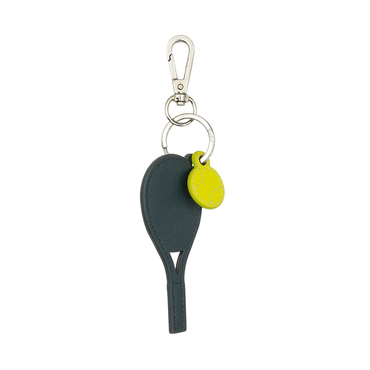 Llavero de raqueta de tenis de cuero DUDU con mosquetón - Llavero deportivo de tenis para llaves, bolso o mochila