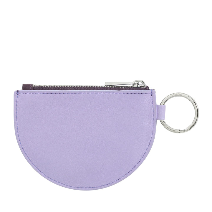 DUDU Mini Leather Coin Purse for Women with Zipper and Two-Tone Slim Design Key Ring