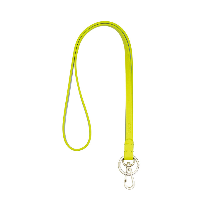 DUDU Lanyard Correa para el Cuello con Anilla y Mosquetón Metálico en Piel Auténtica, Cordón para Llaves, Porta Credenciales, Coche, Llavero