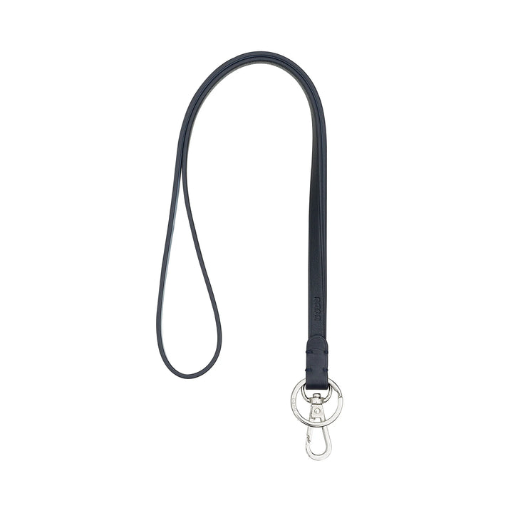 DUDU Lanyard Correa para el Cuello con Anilla y Mosquetón Metálico en Piel Auténtica, Cordón para Llaves, Porta Credenciales, Coche, Llavero