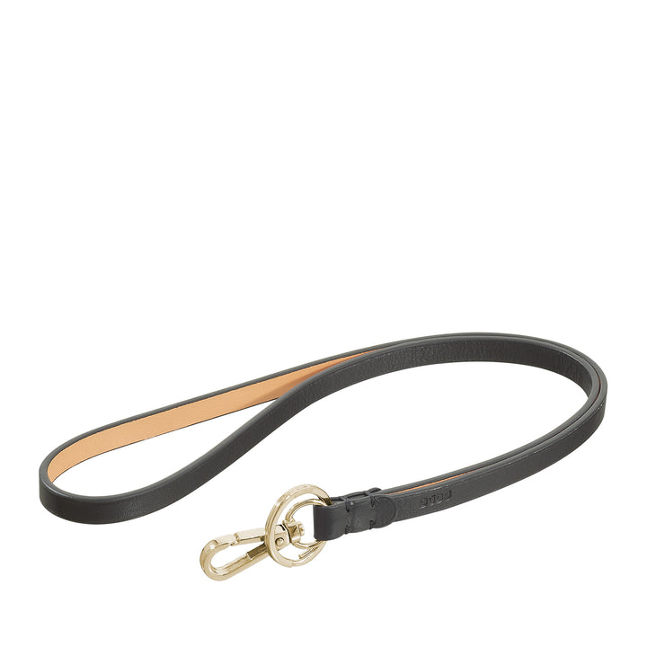 DUDU Lanyard Correa para el Cuello con Anilla y Mosquetón Metálico en Piel Auténtica, Cordón para Llaves, Porta Credenciales, Coche, Llavero