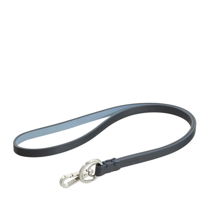 DUDU Lanyard Correa para el Cuello con Anilla y Mosquetón Metálico en Piel Auténtica, Cordón para Llaves, Porta Credenciales, Coche, Llavero