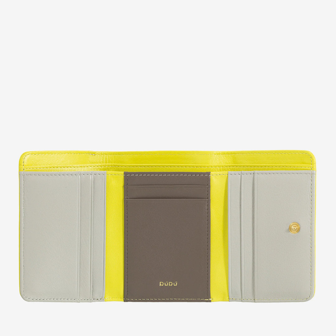 DUDU Cartera pequeña de mujer RFID de piel multicolor de colores