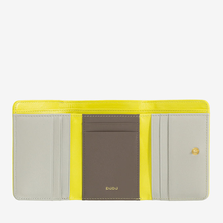 DUDU Cartera pequeña de mujer RFID de piel multicolor de colores