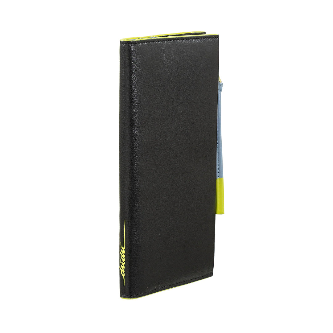 DUDU Cartera de Mujer Grande y Fina de Piel con Cremallera - Elegante Cartera Larga Vertical con Tarjetero, Monedero con Cremallera y Compartimentos para Billetes