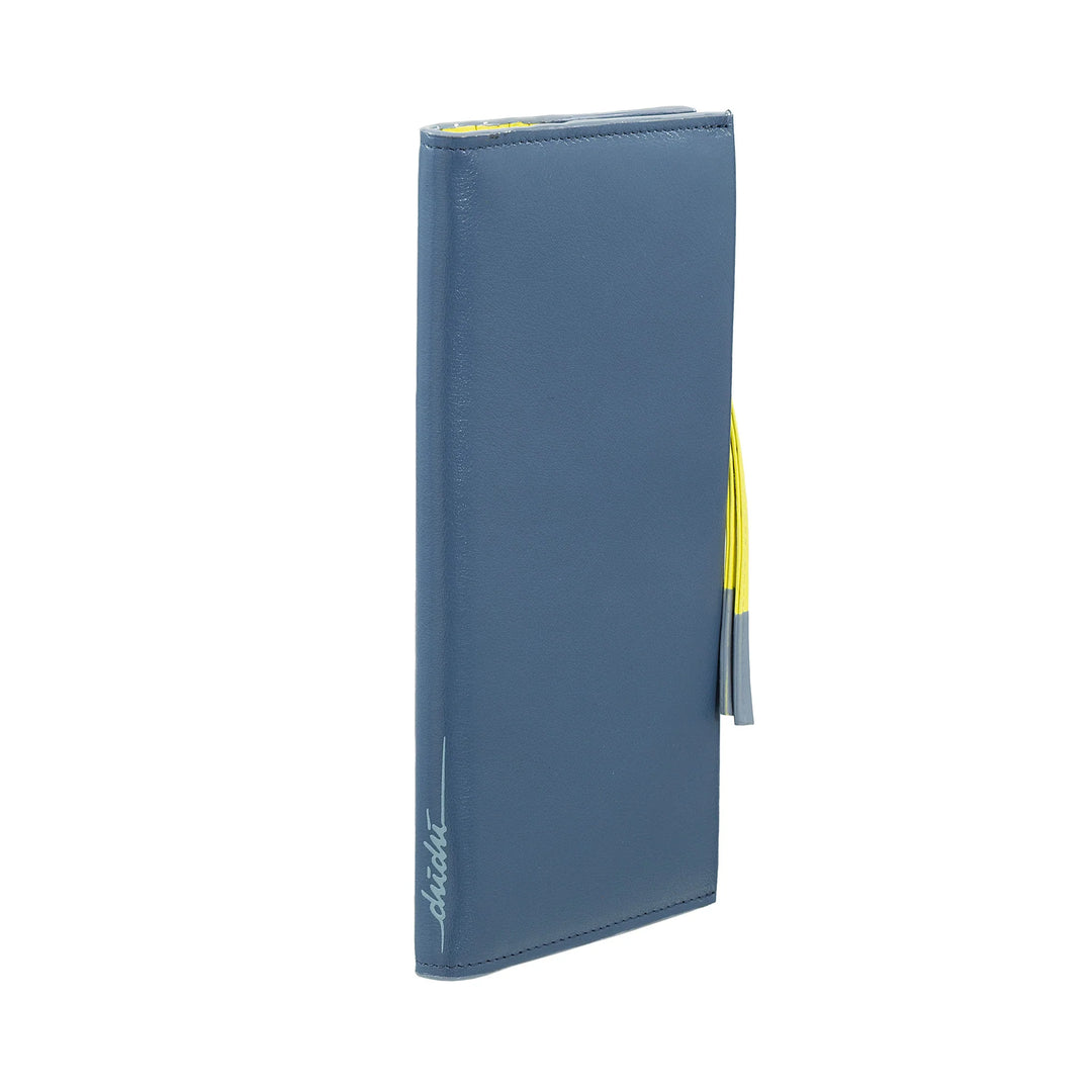 DUDU Portafoglio Donna Grande Slim in Pelle con Zip - Portafogli Lungo Verticale Elegante a Libro con Porta Carte, Tasca Monete con Cerniera e Scomparti per Banconote