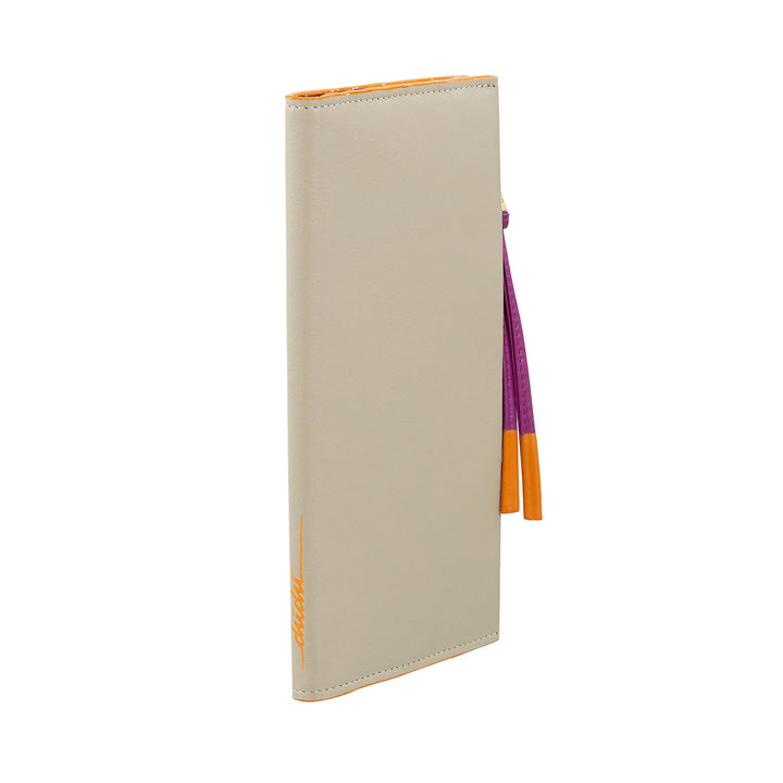 DUDU Portafoglio Donna Grande Slim in Pelle con Zip - Portafogli Lungo Verticale Elegante a Libro con Porta Carte, Tasca Monete con Cerniera e Scomparti per Banconote
