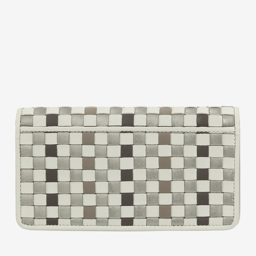 DUDU Cartera Trenzada de Mujer en Piel Auténtica - Monedero con Cremallera, Tarjetero y Compartimentos, Elegante Diseño Artesanal