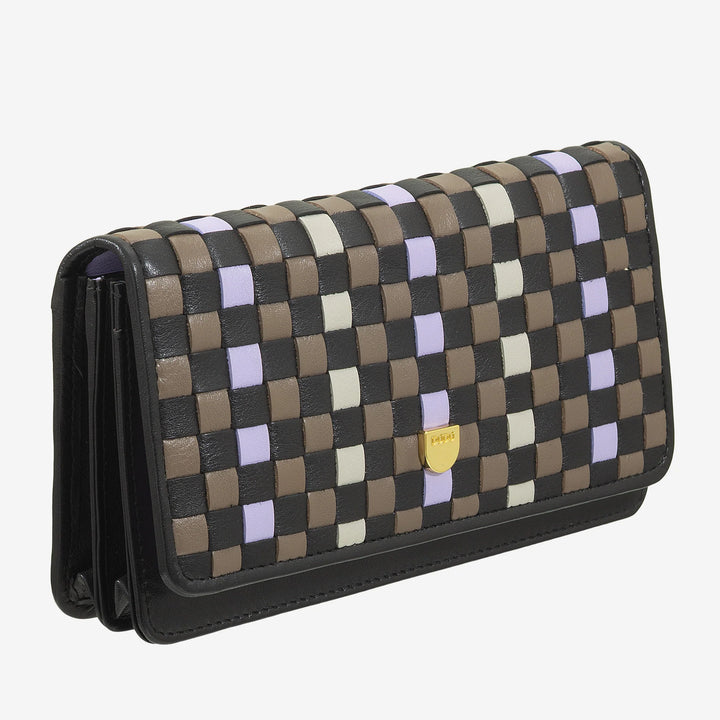 DUDU Cartera Trenzada de Mujer en Piel Auténtica - Monedero con Cremallera, Tarjetero y Compartimentos, Elegante Diseño Artesanal