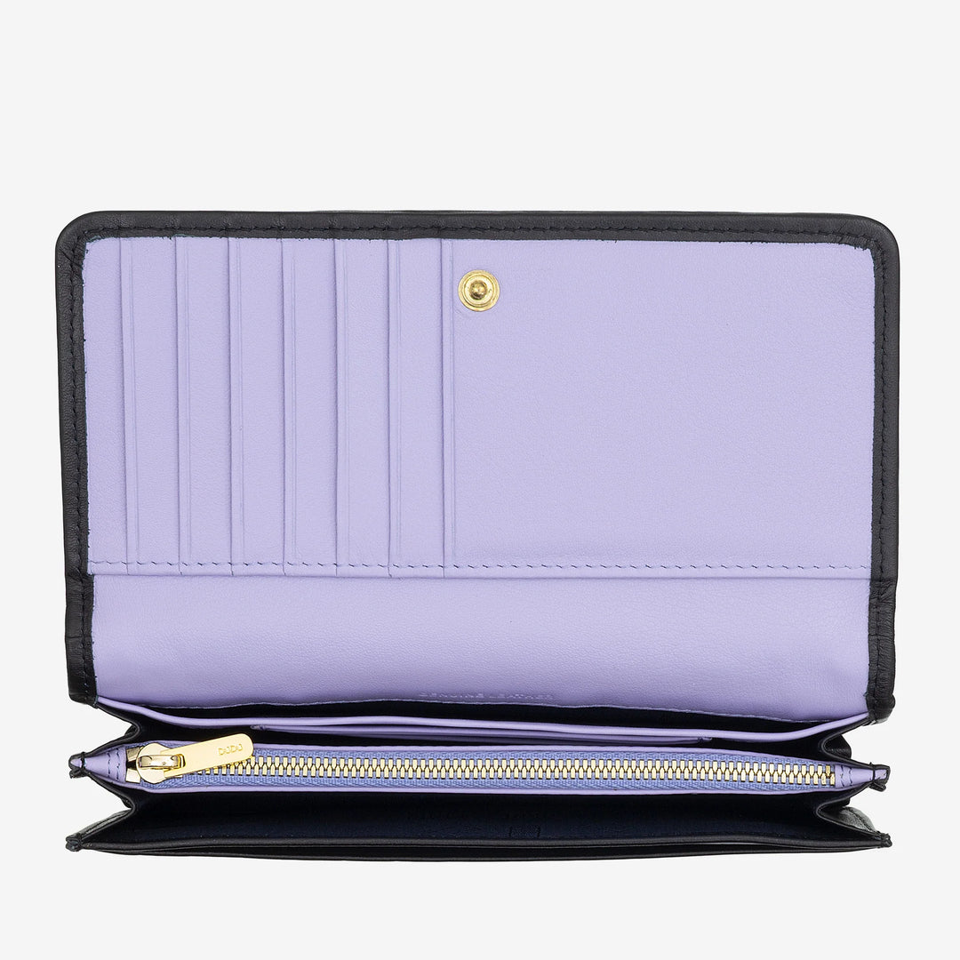 DUDU Cartera Trenzada de Mujer en Piel Auténtica - Monedero con Cremallera, Tarjetero y Compartimentos, Elegante Diseño Artesanal