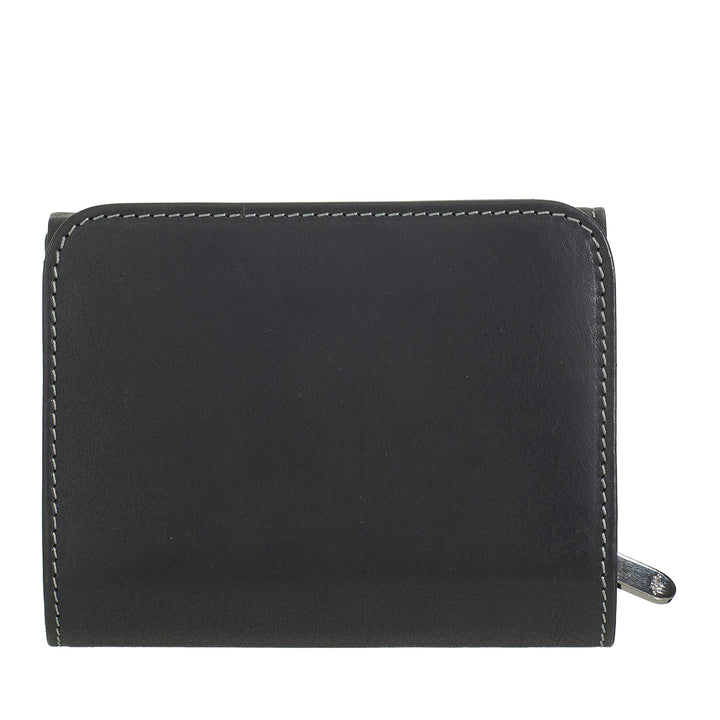 Nuvola Pelle Portefeuille en Cuir pour Femme avec Porte-Monnaie Zippé - Portefeuille Zippé élégant, Compartiments pour Cartes et Billets, Design Compact et Fonctionnel