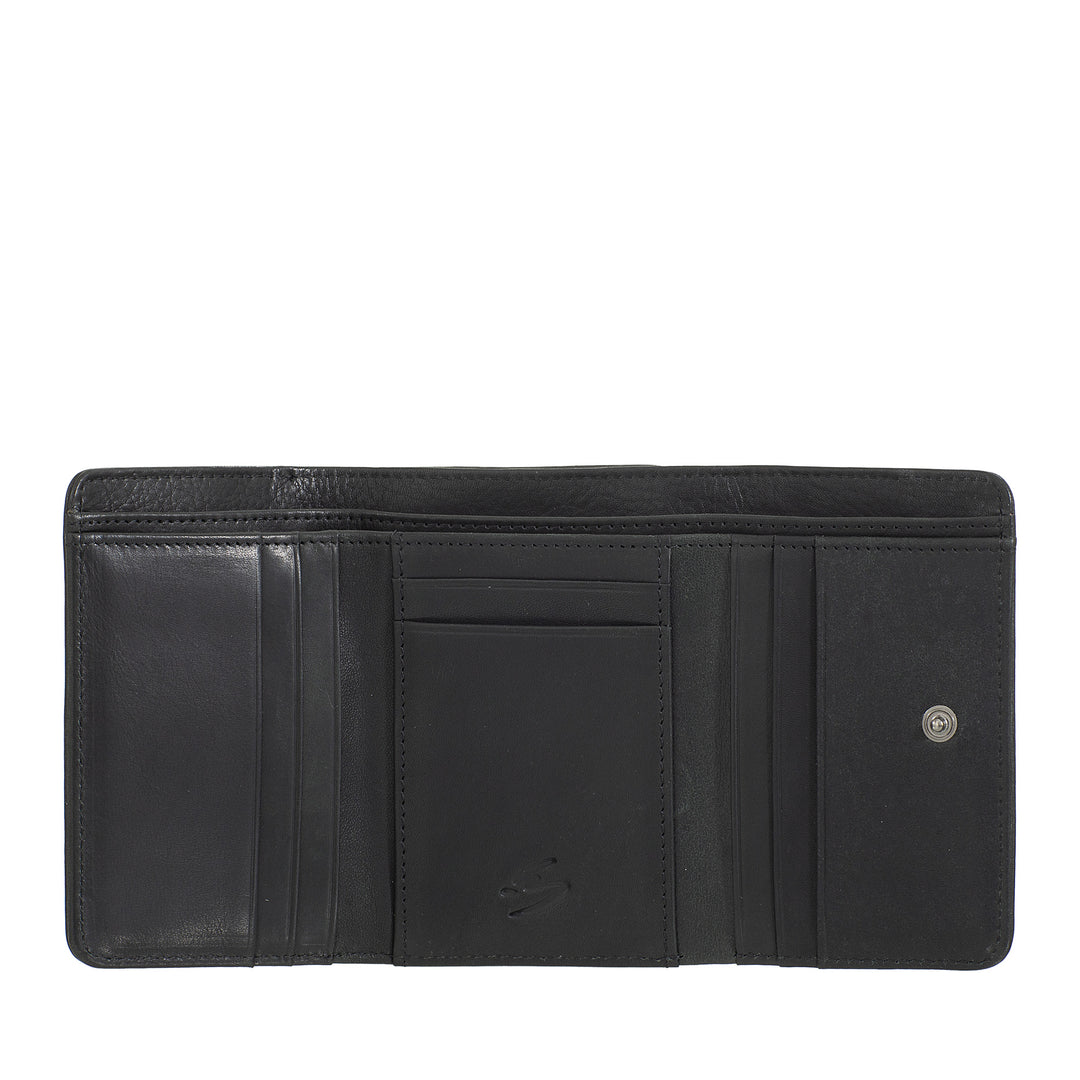 Nuvola Pelle Portefeuille en Cuir pour Femme avec Porte-Monnaie Zippé - Portefeuille Zippé élégant, Compartiments pour Cartes et Billets, Design Compact et Fonctionnel