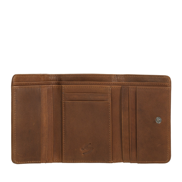 Nuvola Pelle Portefeuille en Cuir pour Femme avec Porte-Monnaie Zippé - Portefeuille Zippé élégant, Compartiments pour Cartes et Billets, Design Compact et Fonctionnel