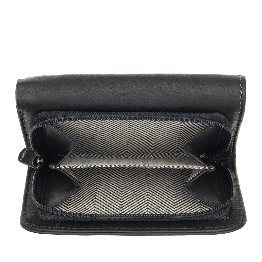Nuvola Pelle Portefeuille en Cuir pour Femme avec Porte-Monnaie Zippé - Portefeuille Zippé élégant, Compartiments pour Cartes et Billets, Design Compact et Fonctionnel
