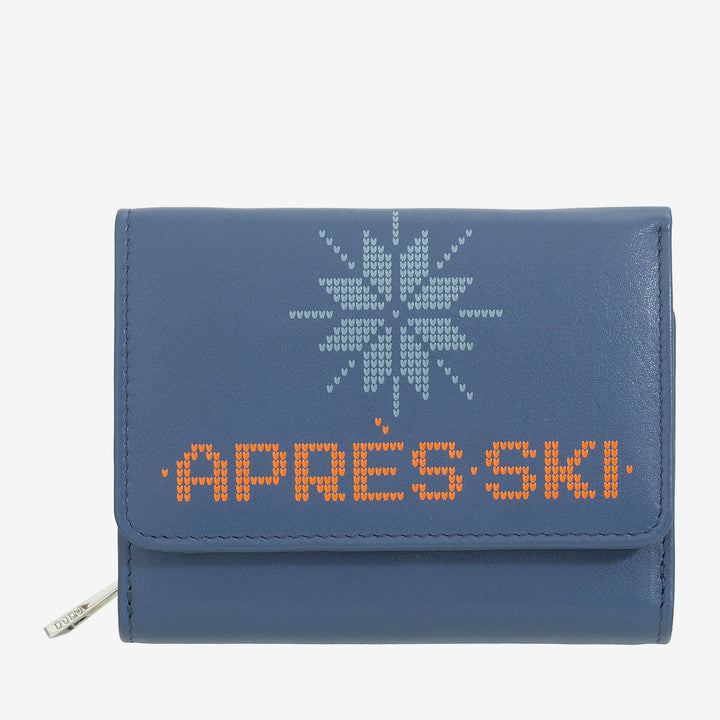 DUDU Petit Portefeuille en Cuir pour Femme avec Porte-Monnaie Zippé - Design Compact et Écriture Après Ski - Portefeuille pour Cartes et Billets, Mode Tendance