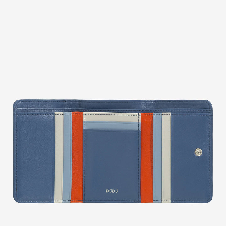DUDU Petit Portefeuille en Cuir pour Femme avec Porte-Monnaie Zippé - Design Compact et Écriture Après Ski - Portefeuille pour Cartes et Billets, Mode Tendance