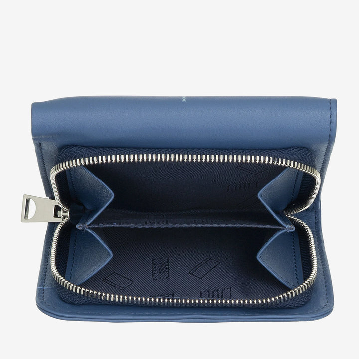 DUDU Petit Portefeuille en Cuir pour Femme avec Porte-Monnaie Zippé - Design Compact et Écriture Après Ski - Portefeuille pour Cartes et Billets, Mode Tendance