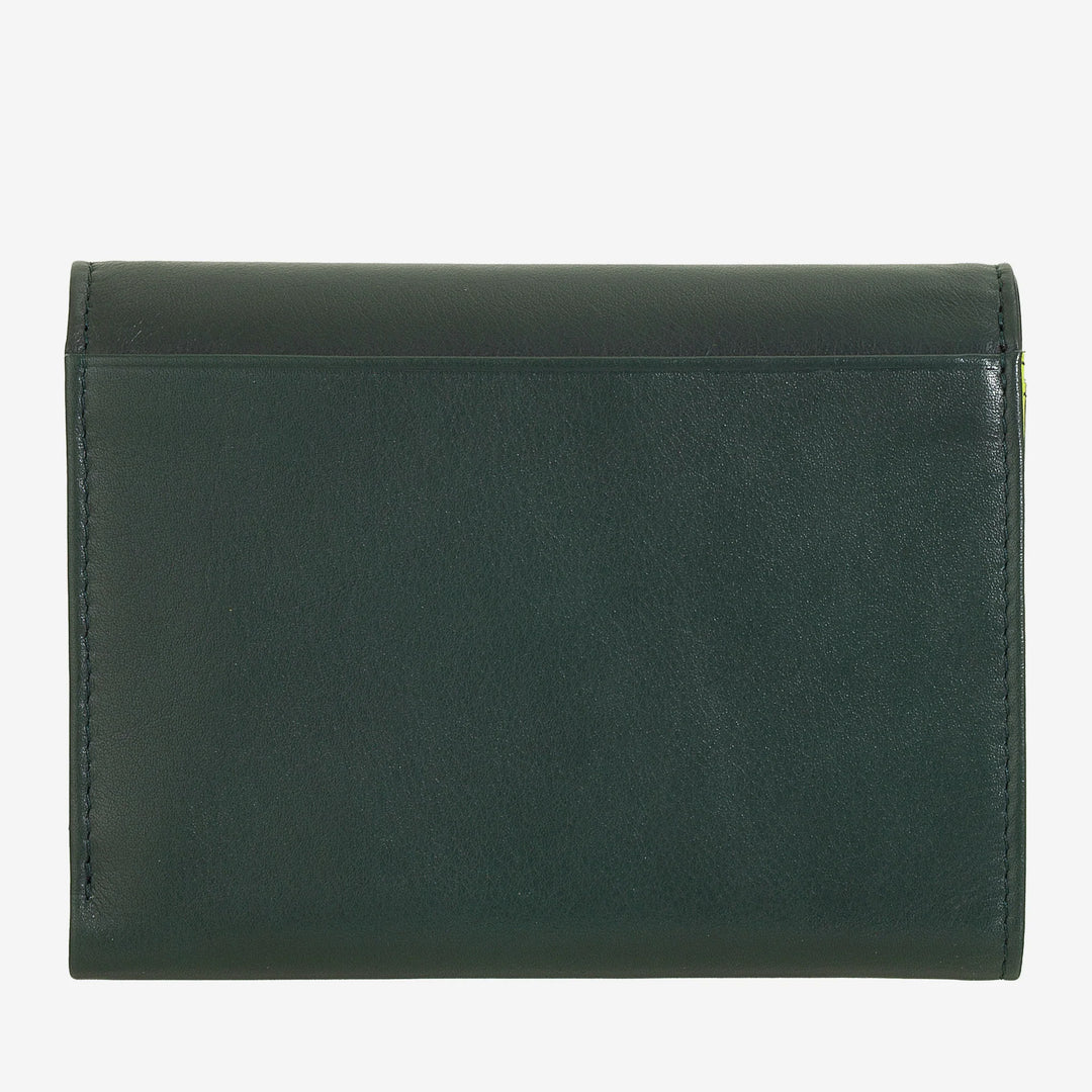 DUDU Cartera de mujer de piel auténtica RFID con monedero, cartera colorida con doble solapa, tarjetero, tarjetero para billetes