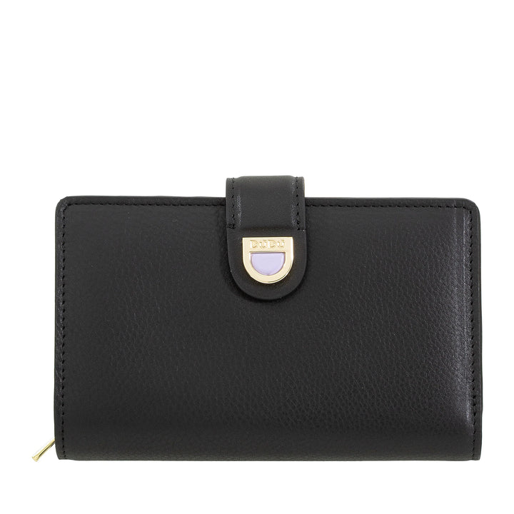 DUDU Cartera de Mujer de Piel con Monedero con Cremallera y Tarjetero - Carteras de Mujer Elegantes y Funcionales para Tarjetas, Billetes y Monedas