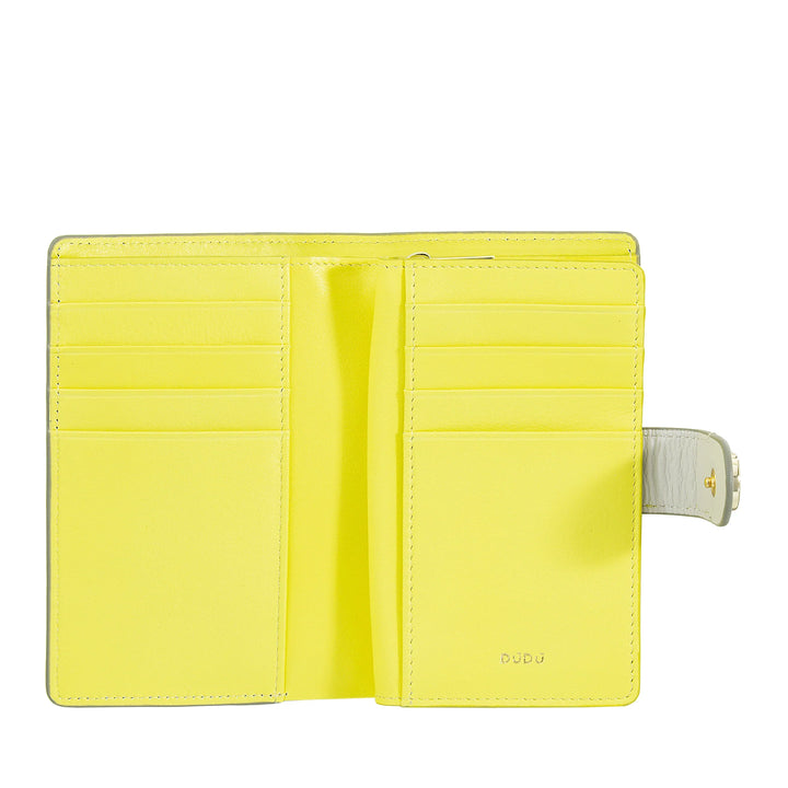 DUDU Portefeuille en Cuir pour Femme avec Porte-Monnaie Zippé et Porte-Cartes - Portefeuilles pour Femmes élégants et Fonctionnels pour Cartes, Billets et pièces de Monnaie